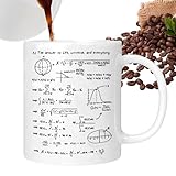 Da Caffè Matematica - 320ml Articolo Novità In Ceramica Con Equazioni Per Bevande - Bicchiere Per Bibite Con Stampa Fisica,Per Bevande Calde E Fredde Come Tè Succo Latte Acqua Bibite Milk Tea Yogurt