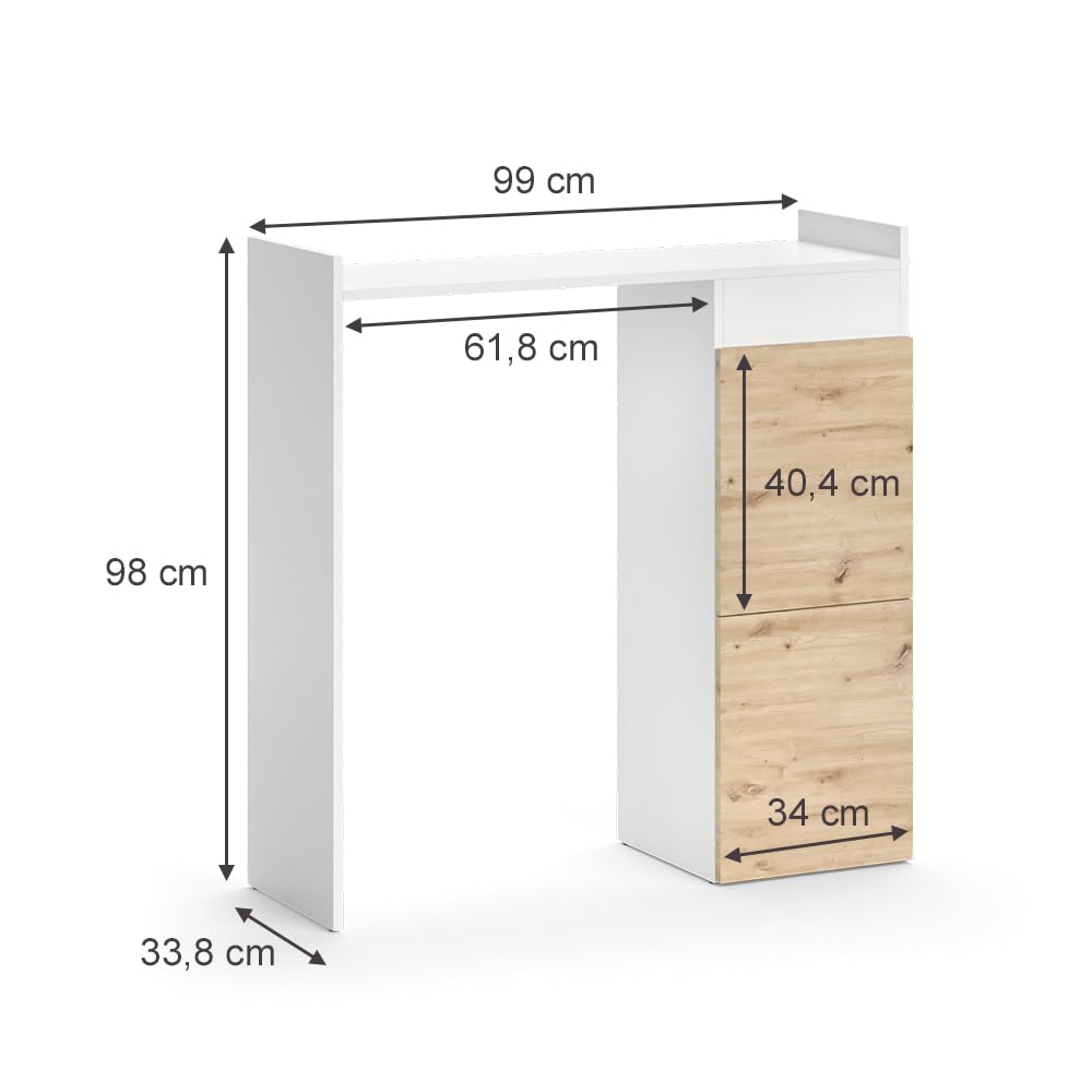 Vicco Armoire Machine à Laver Alf, Blanc, 99x98cm | avec 2 tiroirs, pour un rangement peu encombrant au-dessus de la machine à laver