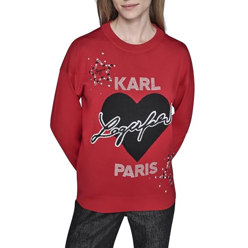 KARL LAGERFELD Paris Women's Sweater, Admiral Red, X-Small