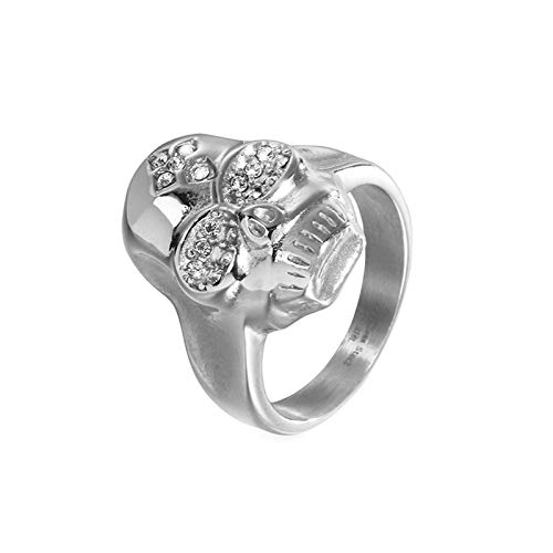 Bague de fiancaille retro argent Daesar en acier inox et zircon rouge résistant