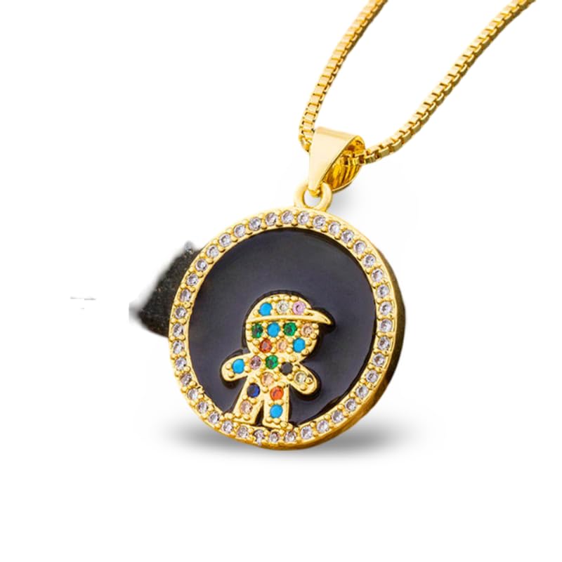 Collier pendentif rond en cuivre à porter au quotidien avec zircone