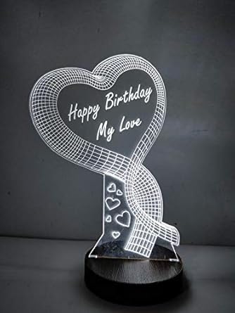 DESIGN ELLE Acrylic Multi Colour 3D Illusion LED Night Lamp Best Birthday Gift for girlfriend husband wife boyfriend her him