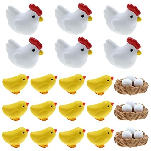 VGOL 30Pcs Miniature Hen Animal Figure Set Cover
