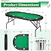 ECOTOUGE Poker Table Foldable, 8 Players Gaming Table w/Stainless Cup Holder & Portable Storage Bag, Folding Oval Blackjack Table for Texas Casino Leisure Game, No Assembly Required, Green