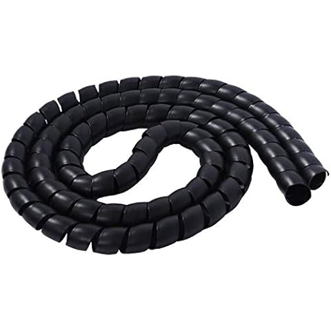 Dog and Cat Cord Protector, 32.8ft Spiral Cable Management Sleeve Organizer, Protects Your Pets and Critters from Chewing Insulated Electric Wire 32.8ft x 10mm by FUNZON (10mm/0.39ft, Black) Cover