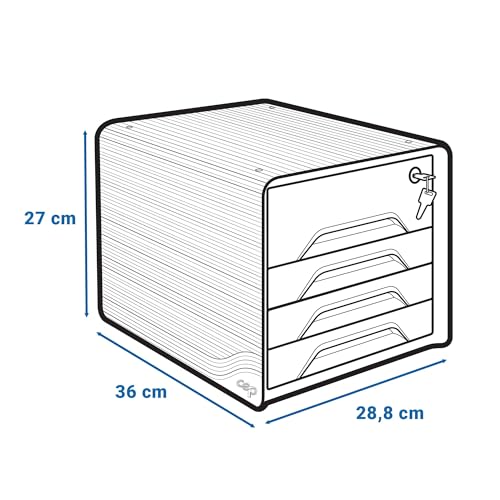 Cep Smoove Secure 4 Drawer Module With Lock Black 7-311S Black - 2