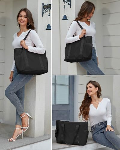 Prite XXTT-BLACK Tote Bag For Women Weekender Bag With Laptop Compartment For Work Nurse Travel Gym thumb #5