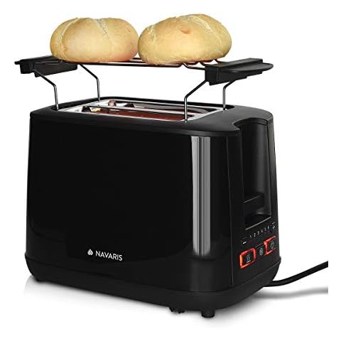 Navaris Doppelschlitz Toaster mit Brötchenaufsatz Cover