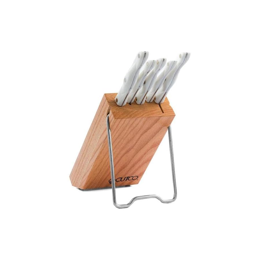CUTCO Model 1847 Space Saver set with #1725 full size chef knife and White "Pearl" Handles..............Set includes 5 High Carbon Stainless knives in factory-sealed plastic bags...............#1746