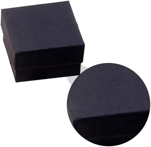 Miniatura 8 de EXCEART 96 piezas de collar de Kraft negro, caja de anillos de cartón, cajas de regalo de joyería, caja de joyería de cartón, caja de regalo de