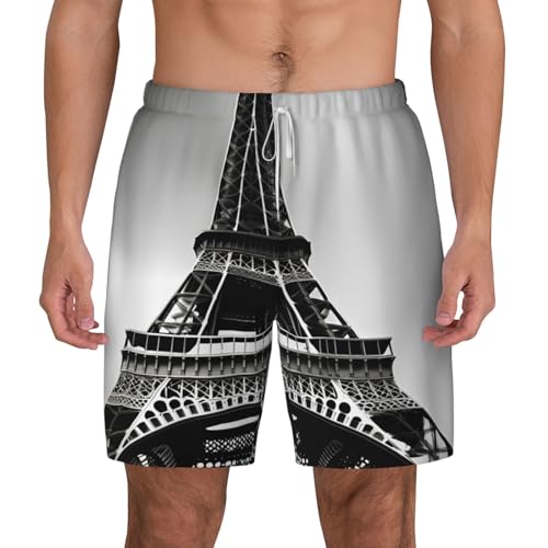 Bañador para hombre Black Paris Torre Eiffel de playa y piscina transpirable