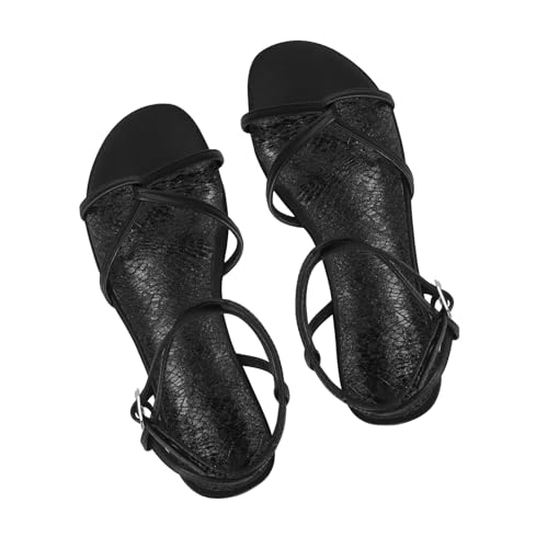 Image of SOVANYOU Strappy Sandals for Women Dressy Flat Sandals Open Toe Cute Summer Sandal with Cross Ankle Strap