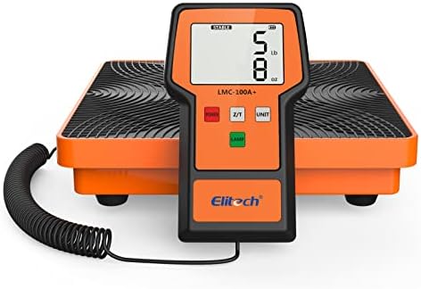 Elitech Refrigerant Scale 220 lbs, HVAC Freon Charging Scale, LMC-100A+