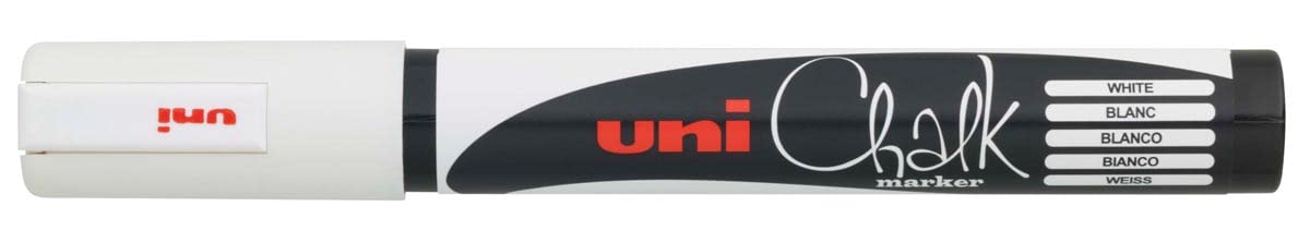 uni-ball Marqueur craie Chalk 5M, pointe conique 1,8-2,5 mm, blanc