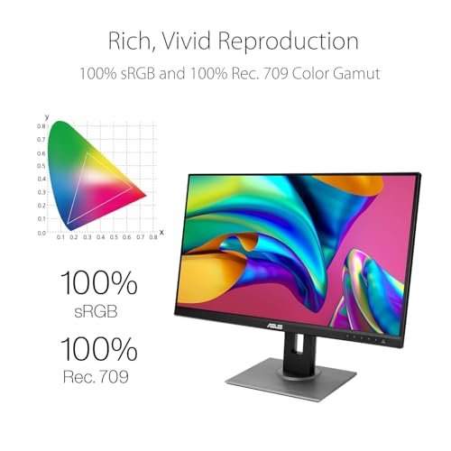 Image of ASUS Proart Display PA278QV WQHD, 27 Inch (68.58 Cm) 2560 X 1440 Pixels Monitor, 100% Srgb /Rec. 709, E < 2, IPS, Displayport Hdmi Dvi-D Mini Dp, Calman Verified, Eye Care, Anti-Glare