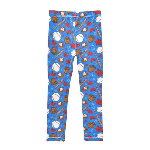 ZZKKO Girls Leggings Baseball Sports Toddler Girls Clothes Leggings for Girls Toddler Girls Leggings 3-4T2