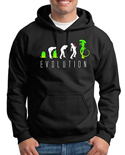 TShirt-People Evolution Alien - Sudadera con capucha para hombre negro M