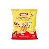 Smileat Smilondas | Snack Ecológico de Maíz, Garbanzo, Lenteja, Tomate y Queso | Para Bebés desde 15 Meses | Horneadas con Ingredientes Reales| Alternativa para una Merienda | 1 x 25g