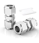 ERGAOBOY 2 szt. 10 mm OD x 10 mm OD 304 rura kompresyjna ze stali nierdzewnej złącze złącze, Heay Duty...