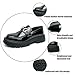 Men's Patent Leather Chunky Platform Penny Loafers with Metal Decoration Slip-On Lug Sole Dress Business Work Shoes Daily Non-Slip Shock Absorbing Casual Shoes (White and Black,14)
