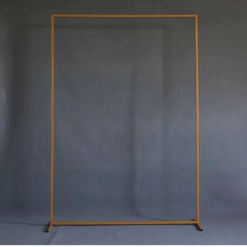 Partslety Wedding Arch Backdrop Stand, Square Iron Pipe Arch Backdrop Stand (8.2 x 8.2 FT), Arch Frame with Water Filling Bags for Ceremony Decoration Gold 250X250cm