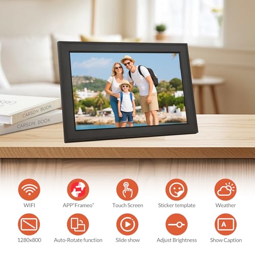 Bestrip Digital Photo Frame,10.1 Inch Frameo WiFi Electronic Picture Frame,1280x800 HD IPS Touch Screen,32GB Memory,Auto-Rotation,Share Photos &Videos, Valentines Birthday Gifts. - Image 3