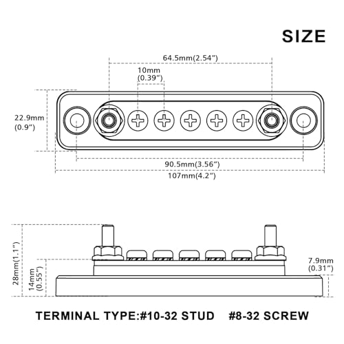 Barra colectora 100A 48V de alambre de latón para organizar la energía de tu barco 6
