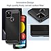 Qiinogow Case Compatible with Google Pixel 5, Slim Fit Phone Cover with Shock-Absorption, Carbon Fiber TPU Rubber Protective Case, Black