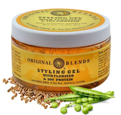 Original Blends Styling Gel - Gel natural para el cabello con linaza y proteína de soja - Sin descamación, firme o ligero para todo tipo de cabello