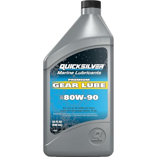 Quicksilver by Mercury Marine 80W-90 Premium Gear Lube, Marine Engine, 32 oz.