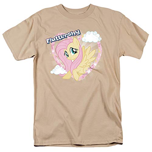 My Little Pony TV Fluttershy Unisex Adult T Shirt for Men and Women, Sand, Large
