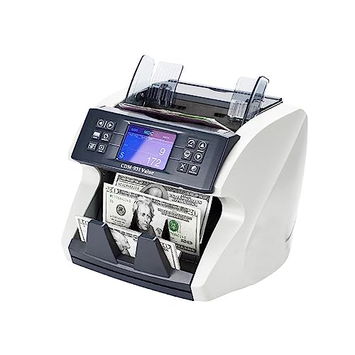 YIORYO Money Counter Machine - 2 CIS Total Value Money Counter Counterfeit Currency Detection Banknote Inteligient Bill Counters