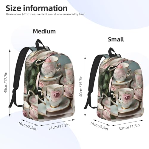 Mochila de senderismo al aire libre con rosas románticas bolsa casual de pícnic 4