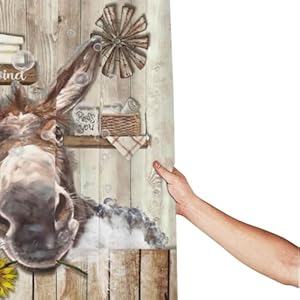 Funny Donkey Shower Curtain Cute Farmhouse Animal Shower Curtain with 12 Hooks Fabric Waterproof Curtains Rustic Country Daisy Bathroom Curtain Decor 60×72