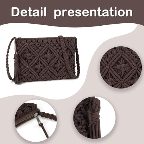 Image of Gladdon Bohemian Small Crossbody Bag for Women Stylish Woven Shoulder Purse | Hand Weaving,Small Boho Crossbody,Lightweight,with Tassel,Travel Vacation,Daily Use,Sturdy Straps,Showcasing Individuality