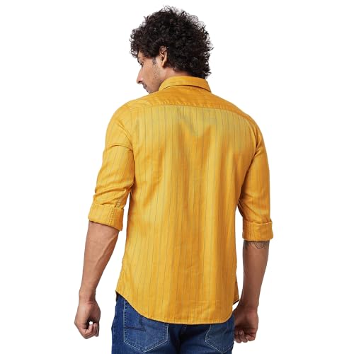 Image of Spykar Men's Regular Fit N /A Full Sleeve Striped Casual Shirts