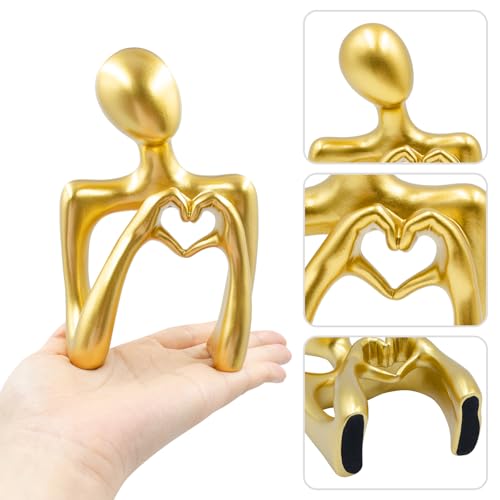 Escultura Abstracta Dorada con Corazón para Decoración miniatura 5