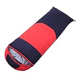 Saco de Dormir de Plumas 3-4 Estaciones, 210 * 80 cm, Saco de Dormir Resistente al Agua para Exteriores, Camping (Rojo)