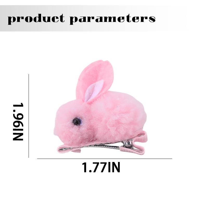 Pinzas de cabello conejito de Pascua peluche lindo accesorios para cabello 6 piezas miniatura 2