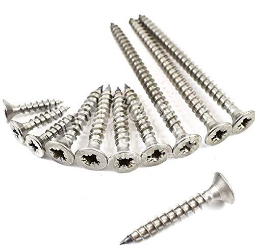 100, 4.0 x 40mm, A4 Stainless Steel Wood Screws, Pozi Countersunk CSK