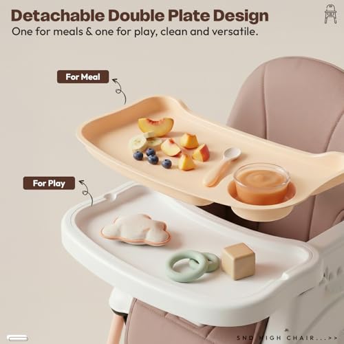 Image of StarAndDaisy High Chair for Baby /Baby Feeding Chair for 0 to 5 Years with 4 in-1 Multifunctions /High Chair with Height Adjustable,Wheels, Detachable Tray & 3-Point Safety Belt.