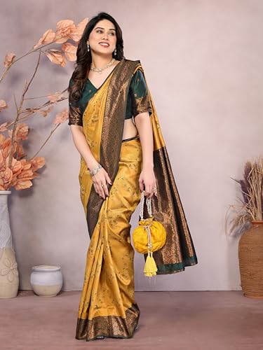 Image of Avantika Fashion Women's Kanjivaram Style Soft Silk Banarasi Sarees With Blouse Piece For Women