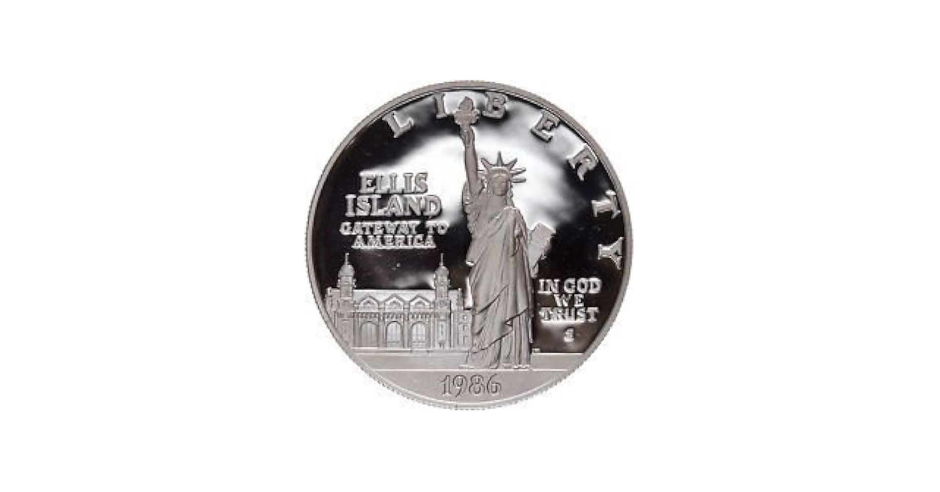1986 S 1986 Statute of Liberty Ellis Island Silver