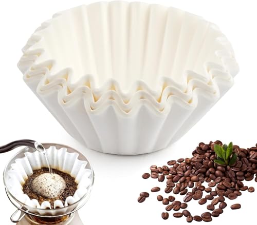 Korbfilter Kaffeefilter, für Beem, Phillips, Cuisinart, Gastroback, 100 Stück 80/200mm Papierfilterkorb Filter(Weiß)