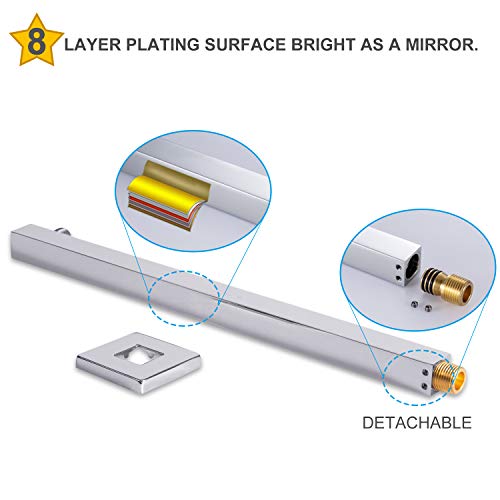 Embatehr Extra Long And Thicken Brass 16 Inch Shower Extension Arm, Chrome Universal Shower Straight Wall-Mounted Shower Arm #TOP1