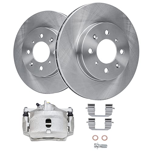 Image of Detroit Axle - Front Brake Kit for 1997-2000 Acura EL, 1996-2005 Civic | 2010-2014 Insight, 10.32'' inch Disc Brake Rotors Brake Caliper Replacement