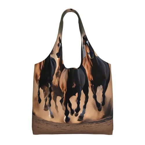 Sac fourre-tout en toile imprimé chevaux le cadeau utile et tendance pour la fête des mères