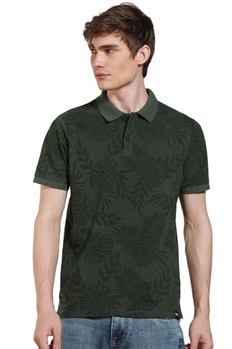 Image of Dennis Lingo Mens Printed Polo Neck Half Sleeves Regular Fit T-Shirts