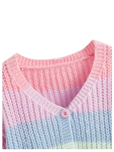 GORGLITTER Girl's Button Down Colorful Cardigan Open Front Knit Cute Long Sleeve Sweater Fall Fashion Trendy 20253