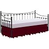 100% Cotton 800 Thread Count Daybed Skirt, 1 Piece Dust Ruffle Split Corners with 16 Drop Day Bed Skirts Three Side Coverage Twin Size (39 X75) - Burgundy Solid